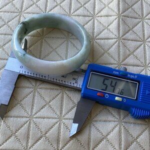 Natural Green Jadeite/Nephrite Bangle Bracelet – 54.7 mm Inner, 57 g